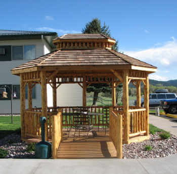 Log Oval Gazebo #8